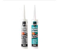 HB42 Ultimate Silicones - Premium Quality, High Gloss, Acetoxy-Free, Non-Staining, Non-Corrosive - Ideal for Bathrooms, Kitchens, Floors, Worktops, and More (White)