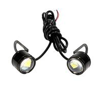 Hbaebdoo 2 Pcs White LED Motorcycle Headlight Driving Daytime Running Light Lamp