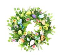 HBALDTEDC Door Artificial Wreath Decorative Wall, Easter Egg Wreath Round Easter for Holiday Garden Indoor Outdoor