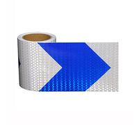 HBALDTEDC Hazard Warning Tape, Reflective Tape Self Adhesive Multicolor 10cm x 10m(Blue White)