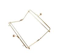 HBALDTEDC Metal Purse Frame, 15CM Square Light Gold Rod Through Purse Frame DIY Handmade Cloth Art Bag Accessories Kiss Clasp Lockv