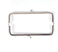 HBALDTEDC Metal Purse Frame, 1pc Retro Metal Flower Purse Bag 6.5CM/8.5CM/12CM/15CM/18CM/20CM DIY Making Craft Frame Kiss Clasp Lock Silver Kiss Clasp Lockv(18cm Silver)