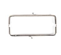 HBALDTEDC Metal Purse Frame, 1pc Retro Metal Flower Purse Bag 6.5CM/8.5CM/12CM/15CM/18CM/20CM DIY Making Craft Frame Kiss Clasp Lock Silver Kiss Clasp Lockv(20cm Silver)