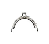 HBALDTEDC Metal Purse Frame, 1PCS 6.5/8.5/10.5/12.5/15.5CM Glossy Silver Basic Semicircle Kiss Clasp Lock DIY Bag Accessories Kiss Clasp Lockv(6.5cm)