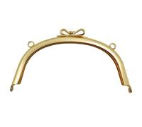 HBALDTEDC Metal Purse Frame, 2/5Pcs 10.5/16.5cm Smooth Bow-Knot Bags Handle Purse Frames Clutch Kiss Clasp Sewing Brackets DIY Metal Bag Handles Accessory Kiss Clasp Lockv(Gold,16.5cm-2Pcs)