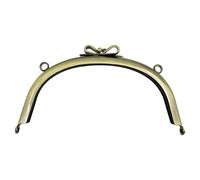 HBALDTEDC Metal Purse Frame, 2/5Pcs 10.5/16.5cm Smooth Bow-Knot Bags Handle Purse Frames Clutch Kiss Clasp Sewing Brackets DIY Metal Bag Handles Accessory Kiss Clasp Lockv(Brass,16.5cm-2Pcs)
