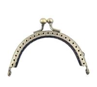 HBALDTEDC Metal Purse Frame, 8.5cm Metal Frame Purse Handle Bag Handbag Clasp Lock Bags Hardware Semi-Circular Embossed Box Hinged Kiss Clasp for Handlebag Kiss Clasp Lockv(Bronze-1pcs)