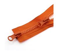 HBALDTEDC Nylon Zippers for Sewing, Zips 5 Pcs 80/90/100/120/150cm Double Silders Zipper Open-End Auto Lock Two-Way Double Open Zip for Jacket DIY Sew(Orange,120CM-5#)