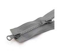 HBALDTEDC Nylon Zippers for Sewing, Zips 5 Pcs 80/90/100/120/150cm Double Silders Zipper Open-End Auto Lock Two-Way Double Open Zip for Jacket DIY Sew(Gray,150CM-5#)