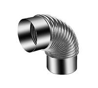 HBALDTEDC Stainless Steel Elbow Chimney Liner Bend， 90° Elbow Stove Pipe Chimney Extension, Elbow Pipe Connector, Galvanized Chimney Flue Adapter Tube Stove Pipe(14cm)