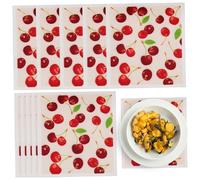 Hbbgdiy 10PCS Cherry Print Dish Cloths 7x8 Inch Absorbent Reusable Cotton Kitchen Towels Dish Rags Replacements for Dishes Counter and Cleaning