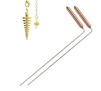 Hbbgdiy 2Pcs Dowsing Rods with Pendant Portable Copper Spiritual Dowsing Rods Metal Detector for Ghost Hunting Water Treasure Energy Finding Tools Paranormal Divining Witching Rod Kit Outdoors
