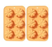 Hbbgdiy 2Pcs Halloween Pumpkin Mold, 6 Cavity 3D Silicone Molds for Making Soap, Candle, Candy, Muffins, Chocolate, Cake and Fall Festival Decorations