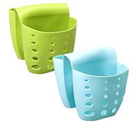 Hbbgdiy 2PCS Plastic Sink Sponge Holder with Drainage Holes, Under-Sink Caddy for Sponge, Scrubber & Soap Storage Organizer in Kitchen or Bathroom