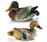 Hbbgdiy 2PCS Realistic Mandarin Floating Duck Figurines, Weather-Resistant Resin Pond Decor for Garden, Yard, Lawn, Patio and Water Feature Ornament