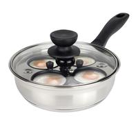 Hbbgdiy 304 Stainless Steel 4-Egg Nonstick Poached Egg Cooker Pan with Handle, Easy-to-Use Poacher for Healthy Breakfast, Kitchen Tools