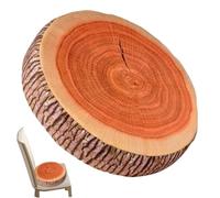 Hbbgdiy 3D Tree Trunk Log Pillow, Soft Round Wooden Slice Floor Cushion Detachable Throw Pillow for Sofa, Couch, Bedroom & Living Room Decor