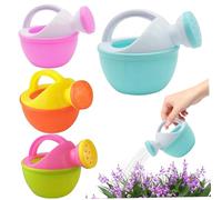 Hbbgdiy 4 Pcs Toy Watering Can 3.9x3.5 In Colorful Toddler Watering Can with Sprinkler Gardening Small Indoor Outdoor Beach Sand Toys for Shower, Bath, Random Color.