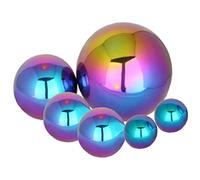 Hbbgdiy 6PCS Stainless Steel Garden Balls, Rainbow Mirror Polished Garden Globe Reflective Gazing Balls, Decoration Shiny Sphere