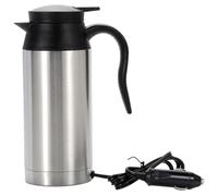 Hbbgdiy 750ml Stainless Steel Portable Electric Car Kettle, 12V/24V Auto Water Heater for Tea, Coffee, Milk & Hot Water On the Go
