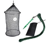 Hbbgdiy Bait Net, Portable Adjustable Live Bait Bucket with Storage Bag & Ground Plug & Rope, 12x8 Inch Fish Holder for Caught Fish