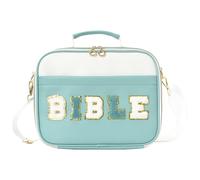Hbbgdiy Bible Cover Portable Protective Bible Bag with Adjustable Strap and Handle Large Zippered Book Case for Study Church Travel Christian Use