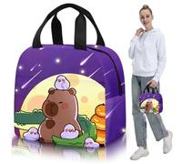 Hbbgdiy Capybara Lunch Box Cute Insulated Lunch Bag with Handle Portable Zippered Capybara Pouch Reusable Tote for Work School Picnic Travel Beach, Style 5