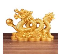 Hbbgdiy Chinese Dragon Statue 3x2 Inch Feng Shui Resin Dragon Figurine for Home Office Decor, Zodiac Animal Ornament for Luck, Wealth, Protection and Prosperity