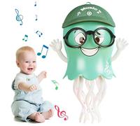 Hbbgdiy Dancing Jellyfish Toy Electric Musical Jellyfish Baby Toy with LED Light and Music, Crawling Interactive for Infants, Toddlers, Birthday No Battery Green