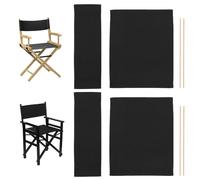 Hbbgdiy Directors Chair Canvas Replacement 8Pcs/Set Elastic Casual Replacement Canvas Stool Protector for Director Style Chairs Black Seat Covers, without Chairs