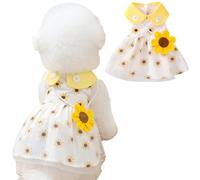 Hbbgdiy Dog Dress, Soft Breathable Cute 3D Sunflower Puppy Dress, Elegant Princess Lace Floral Dog Skirt for Weight 5 to 8 Pounds Pet Puppy, Skirt, Outfit, Small Dresses Female