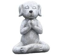 Hbbgdiy Dog Statue 4.72 Inch Resin Buddha Dog Figurine Zen Yoga Pose Garden Ornament Weather Resistant Cute Funny Pet Decor for Home Patio and Outdoor Meditation Space