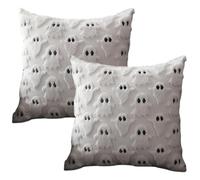 Hbbgdiy Halloween Pillow Covers 18x18 Inch 2Pcs Soft Plush Decorative Ghost Throw Pillow Cases with Zipper for Sofa Chair Bedroom and Living Room Decor