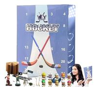 Hbbgdiy Hockey Advent Calendar 2025 24-Day Christmas Countdown Calendar with Hockey Player Statue, Surprise Ice Ball Ornament and Collectible Keepsakes