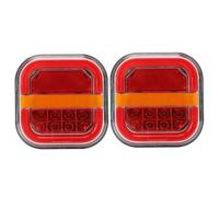 Hbbgdiy LED Tail Lights, 12 & 24V Plastic Trailer Marker Lights Red 2Pcs Waterproof Bright for Driving, Steering, Braking