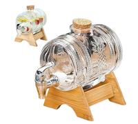 Hbbgdiy Liquor Dispenser, 1000ml Sealing Whiskey Decanter with Tap, Exquisite Patterns Beverage Dispenser with Stand for Parties Bar Home.