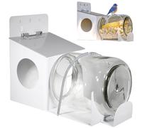 Hbbgdiy Metal Squirrel & Chipmunk Feeder with Glass Jar, Wildlife Bird Box for Corn, & Seed Feeding in Backyard & Garden Wildlife Attraction