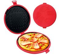 Hbbgdiy Microwave Grill Pan Nonstick Heat Resistant Microwave Grill for Sandwiches, Fish, Sausages, Steak, Pizza and Bread, Easy to Clean Breakfast Cooker
