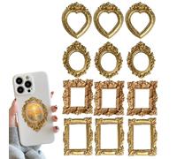 Hbbgdiy Mini Gold Frames Set 12PCS Vintage Baroque Resin Picture Frames 4 Styles Decorative Mini for DIY Photo Crafts Holiday Party Display Baby Shower Table Decor Antique Look