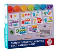 Hbbgdiy Montessori Math Educational Counters Set for Kids with Clip, Beads, Cups, Chopsticks and Spoons, Early Learning Counting Toys for Boys and Girls