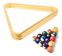 Hbbgdiy Pool Triangle, 9-Ball Natrual Wooden Pool Rack Triangle Billiards Accessories for Standard 2-1/4 Inch Balls, Burlywood