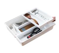 Hbbgdiy Stackable Drawer Organizer 2 Tier Plastic Sliding Storage Tray Multi Level Kitchen Organizer for Cabinet Pantry Refrigerator Freezer and Countertop