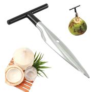 Hbbgdiy T-Shaped Stainless Steel Coconut Opener Tool, 6.4×3.2in Ergonomic Labor-Saving Coconut Cutter for Safe, Quick Cracking & Easy Water Harvesting