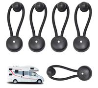 Hbbgdiy Tent Pole Shock Cord Clip with Knobs, 5Pcs Reliable Bungee Shock Cord, Pull Tie Down Tarp Canvas Knobs for Marine Boat Truck Car RV Covers Camping Accessories