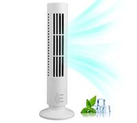 Hbbgdiy Tower Fan That Blow Cold Air Bedroom Bladeless Tower Fan 13 Inch USB Portable Vertical Oscillating 2 Speeds Cooling for Room Home Office Desktop White