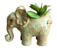 Hbbgdiy Unique Cute Elephant Ceramic Succulent Planter Pot, Decorative Flower Vase for Home Office Desk Garden, Ideal Bonsai Pot & Plant Gift (Style 2)