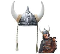 Hbbgdiy Viking Hat Large Horns Plastic Knight Helmet for Adults Medieval Warrior Costume Party Cosplay Accessories Viking Helmet for Men and Women