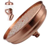 Hbbgdiy Vintage Shower Head 7.9x7.9x4.3 Inch Retro Copper Round Rain Shower Head High Pressure with Anti-Clog Silicone Jets, Stainless Steel Bathroom Accessory for Spa