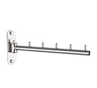 Hbbgdiy Wall Mounted Clothes Drying Rack 180 Degree Rotation Stainless Steel Swing Arm Hanger Space Saving Laundry Hanger Rack for Bathroom Balcony Closet Bedroom