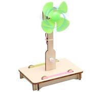 Hbbgdiy Windmill Kit for Kids, Wooden Wind Turbine Generator Kit, Mini Teaching Generator Kids Building DIY Educational Physics Experiment Auto Tools Toys